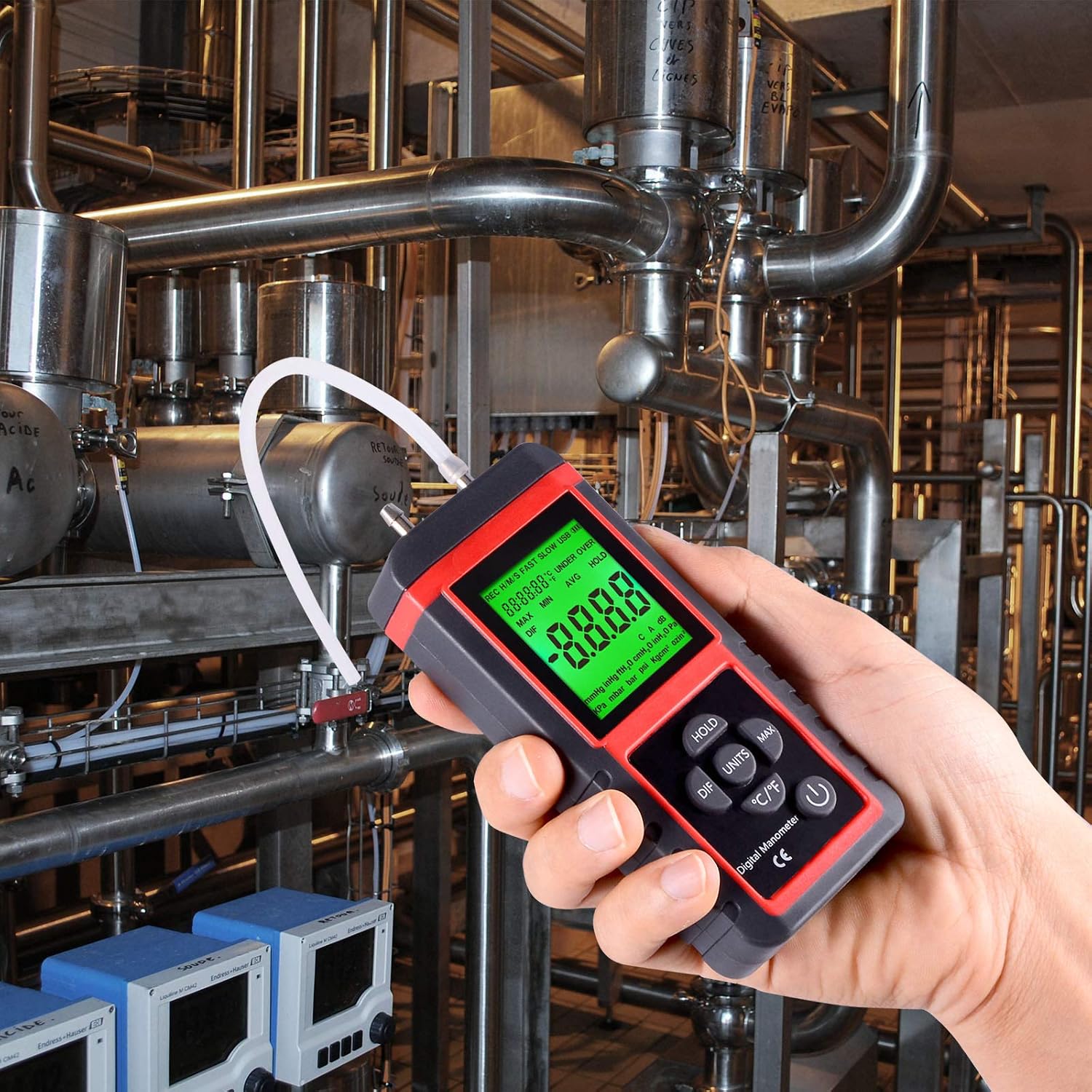 Ehdis Digital Manometer Air Pressure Meter Gas Gauge Reader with 32-bit MCU 24-bit ADC High Accuracy 12 Units Data Save or Hold - Image 5