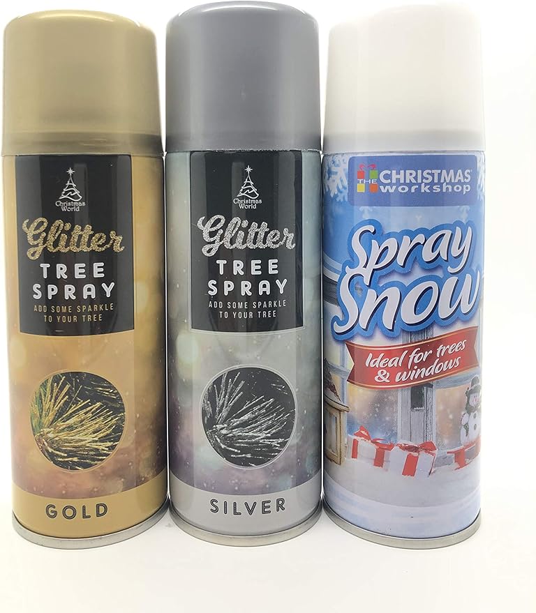 Swan household ® Set Of 3 Snowy Sparkle Glitter Christmas Tree