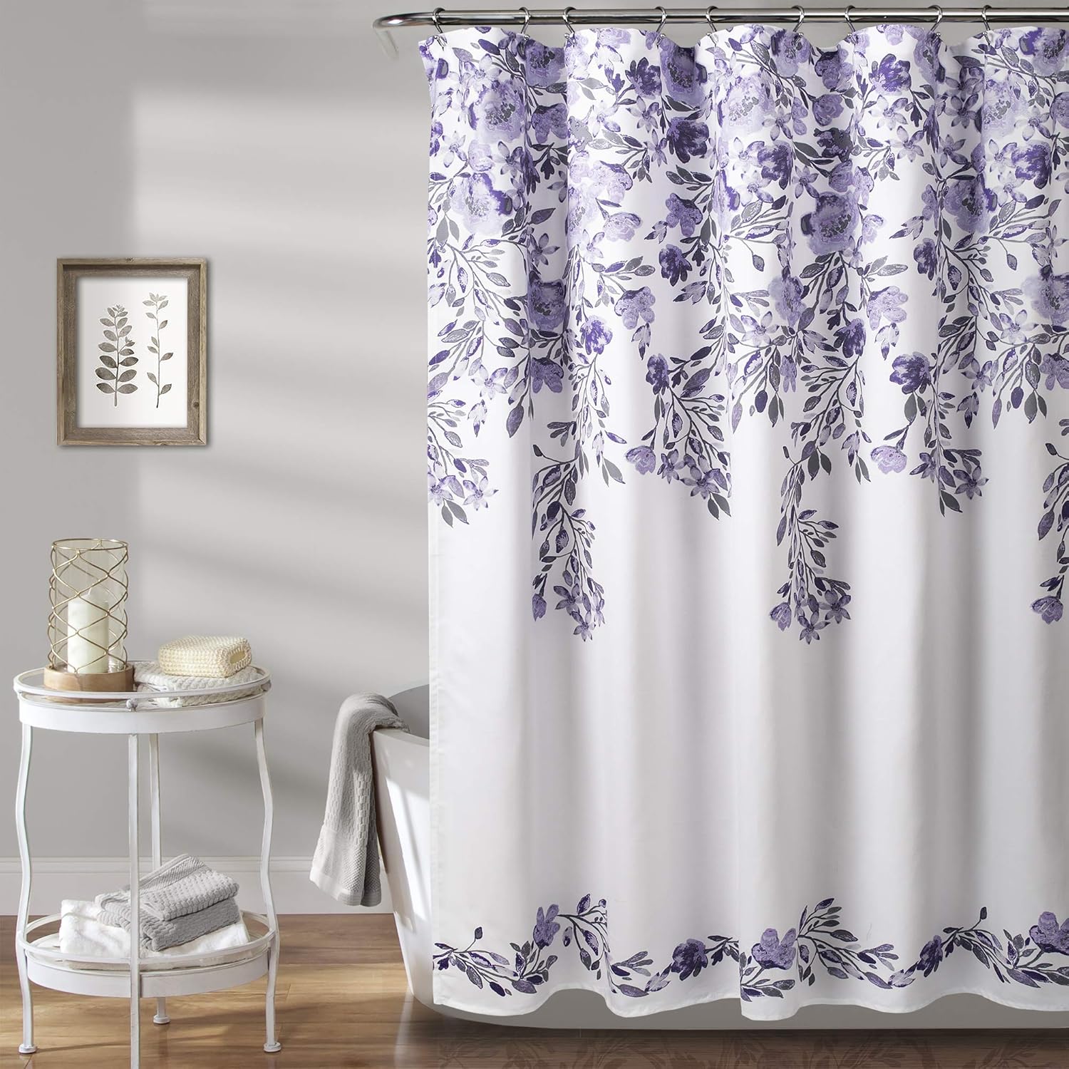 Lush Decor, Purple & Gray Tanisha Shower Curtain, 72