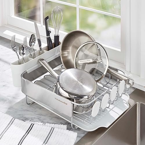 KitchenAid Compact Satin Wire Rust Resistant, Expandable Dish Rack