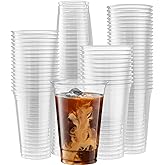 [50 Count] 20 Ounce Crystal Clear PET Cups for Iced Coffee, Cold Drinks, Slush, Smoothy's, Slurpee, Party's, Plastic Disposable Cups