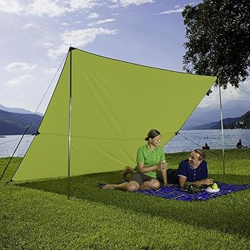 Berger Tarp grün, in verschiedenen Größen, Sonnenschutz für Garten Terasse Camping und Strand