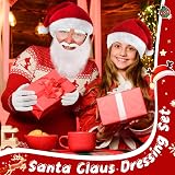 Oerphh Santa Claus Costume Accessory Set Hat Beard Eyebrows Glasses Gloves view 5