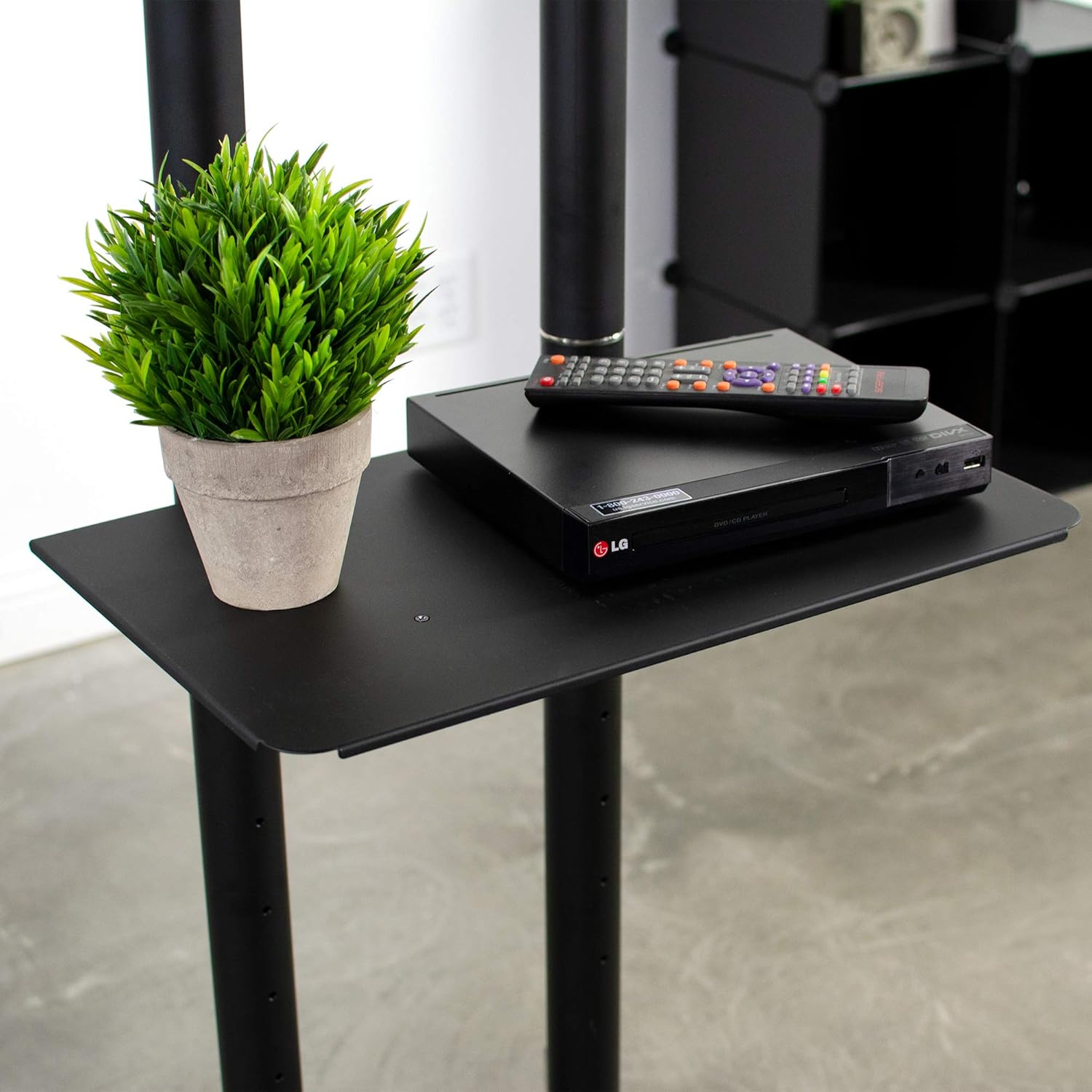 VIVO Mobile TV Cart for 32-65 inch LCD LED Plasma Flat Panel Screen TVs up to 110 lbs, Pro Height Adjustable Rolling Black Stand with Laptop Shelf & Locking Wheels - Max VESA 600x400 (STAND-TV03E) : Office Products