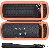 Casmilee Case for JBL Flip 7/6/5 Bluetooth Speaker, Portable Holder for Wireless Waterproof and Drop-Proof Speakers, Protector with Shock-Absorbing Padding, Carabiner Slot & Mesh Pocket- Box Only
