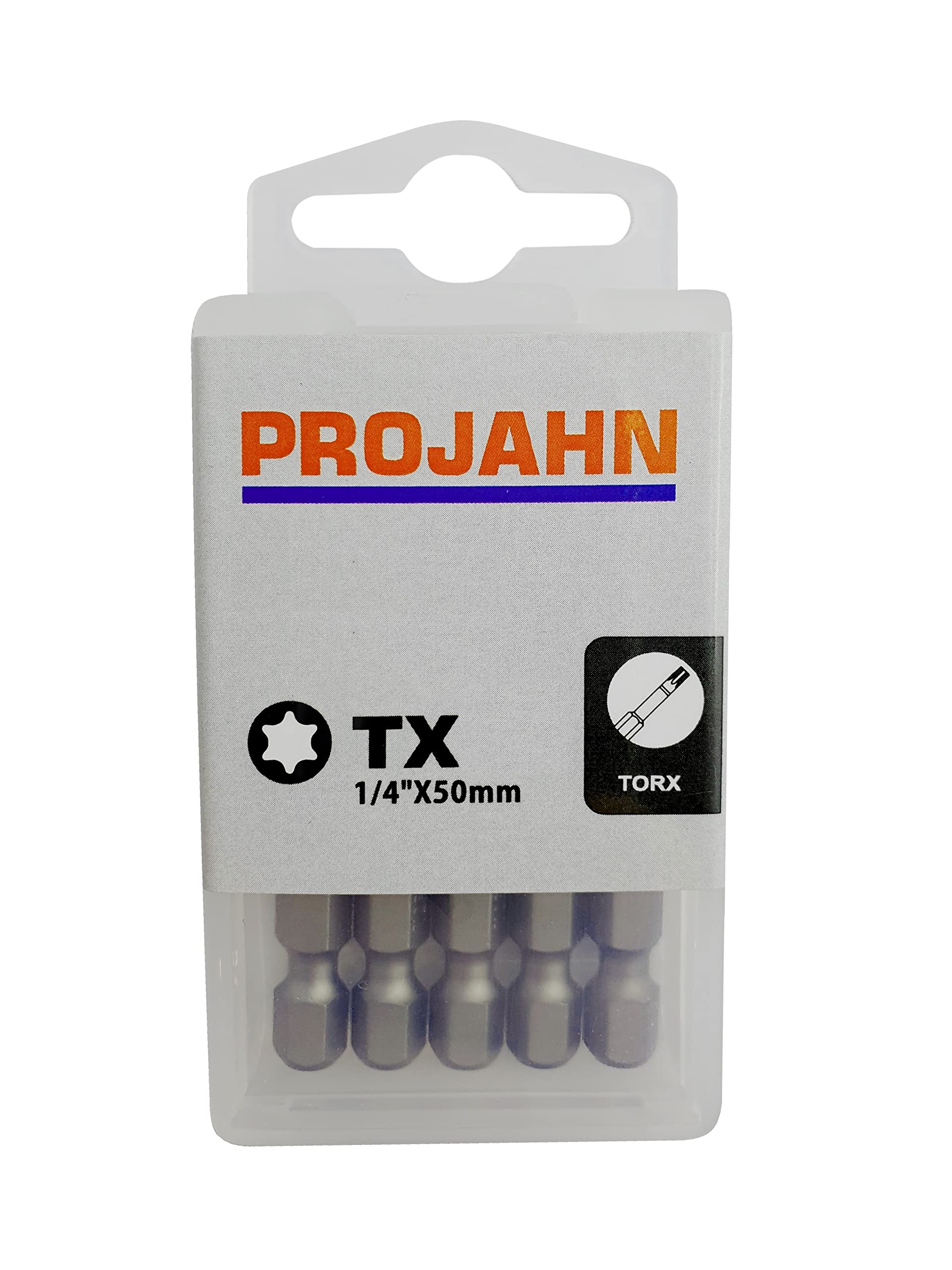 PROJAHN 2831-10 1/4-Inch 50 mm T10 TX Bit Box - Silver (10-Piece)