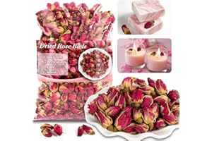 Sukh Dried Rose Buds Natural Rose Tea 2.8 oz/80 g Fragrant Dried Flower Petals for Tea, Baking, Beauty, Soap Making, Crafting