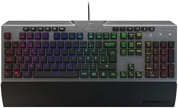 Lioncast LK300 PRO RGB Mechanische Gaming Tastatur (Cherry MX™ Brown, 16.8 Millionen Farben, Software zur Programmierung, LED