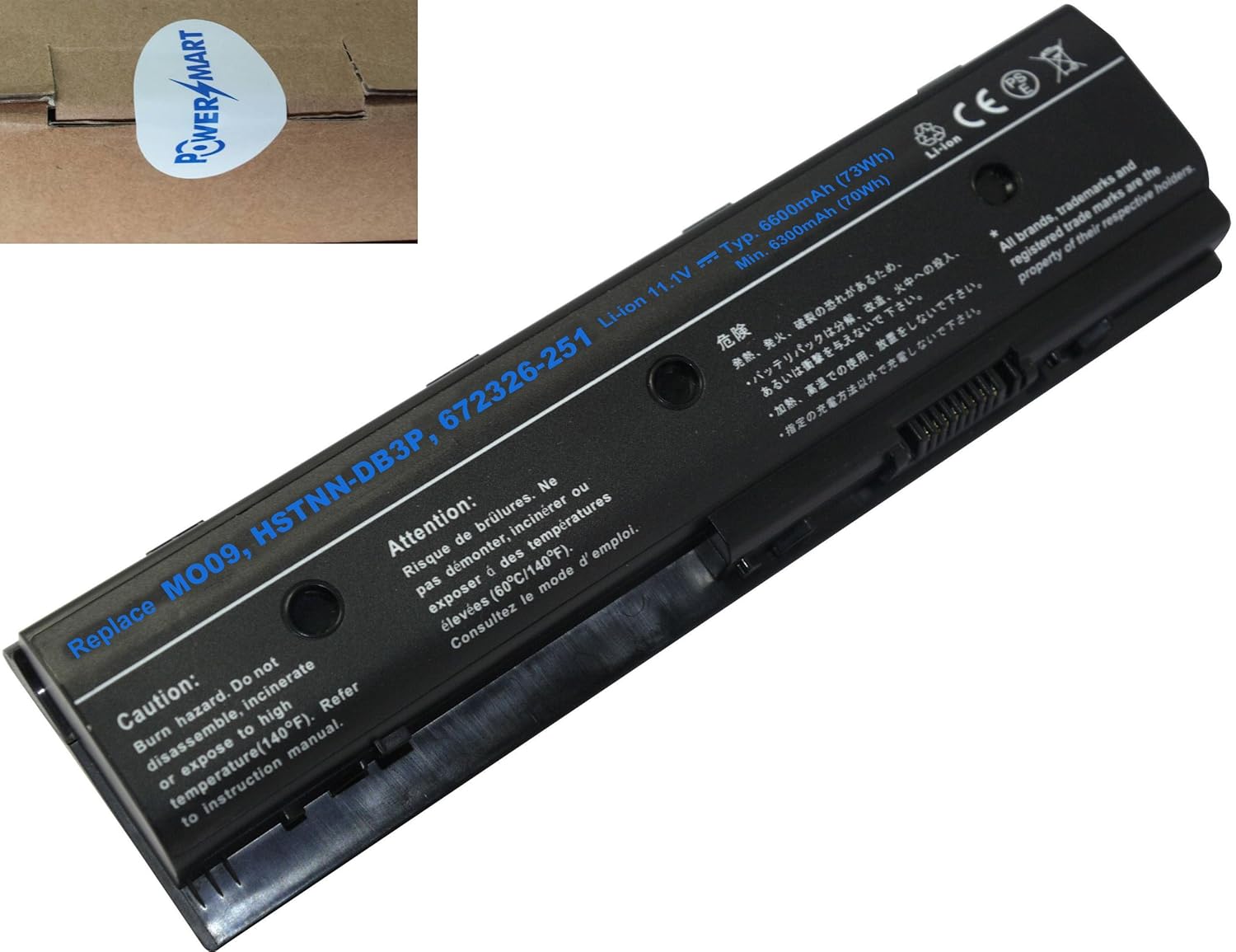 PowerSmart® 6600mAh 9 Cell 671731-001 battery FOR HP Envy dv4, Envy dv6