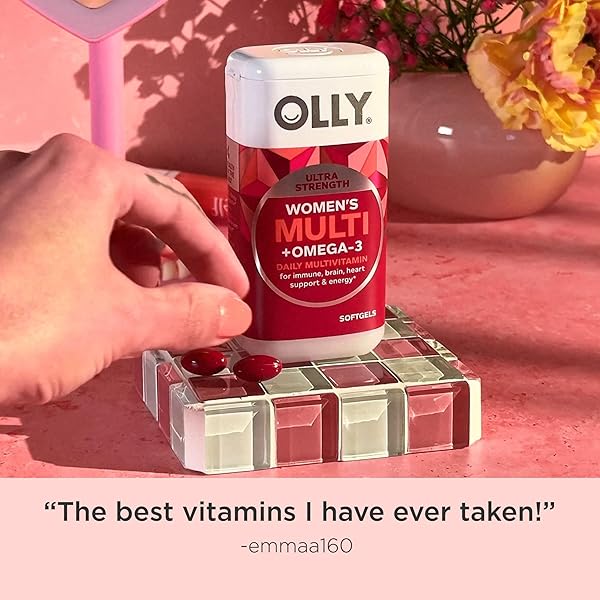 OLLY ULTRA WOMEN’S MULTI SOFTGELS, OVERALL HEALTH AND IMMUNE SUPPORT, OMEGA-3S, IRON, VITAMINS A, D, C, E, B12, DAILY MULTIVITAMIN, 30 DAY SUPPLY – 60 COUNT