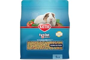 Kaytee Forti-Diet Pro Health Nourish+Protect Guinea Pig Food, Comprehensive Nutrition Backed by Science, Digestive Health, Immune Support, 5 pounds