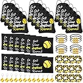 MiniInflat 60 Pcs Softball Party Favors Goodie Bag Stuffers Gift Include 12 Drawstring Bags 12 Makeup Bags 12 Keychain 12 Hair Scrunchies 12 Bracelets for Softball Soccer Volleyball Party Supplies