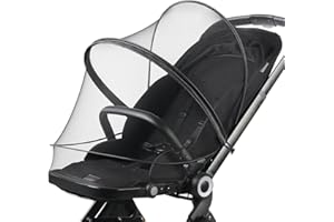 DUSHARKFUN Baby Mosquito Net with Double Zipper Bassinet Stroller Cover for Baby/Stroller/Car Seat/Cradles/Carriers, Easy to Use, Visible Breathable Mesh, Keep Insects/Bugs/Cats Out, Black