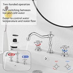 GGStudy Two Handles Three Holes Faucet 8-16 inch