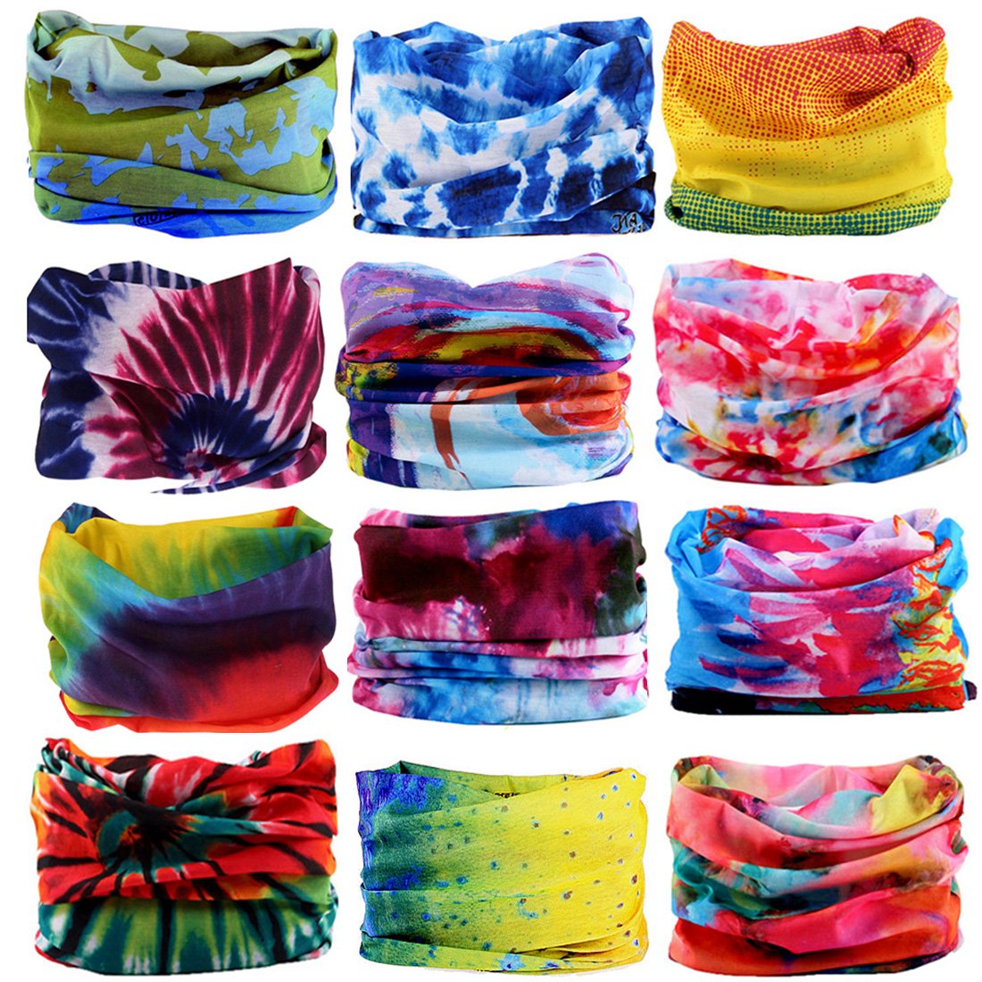 KALILY 12pcs/9pcs/6pcs Headband Bandana - Face Mask