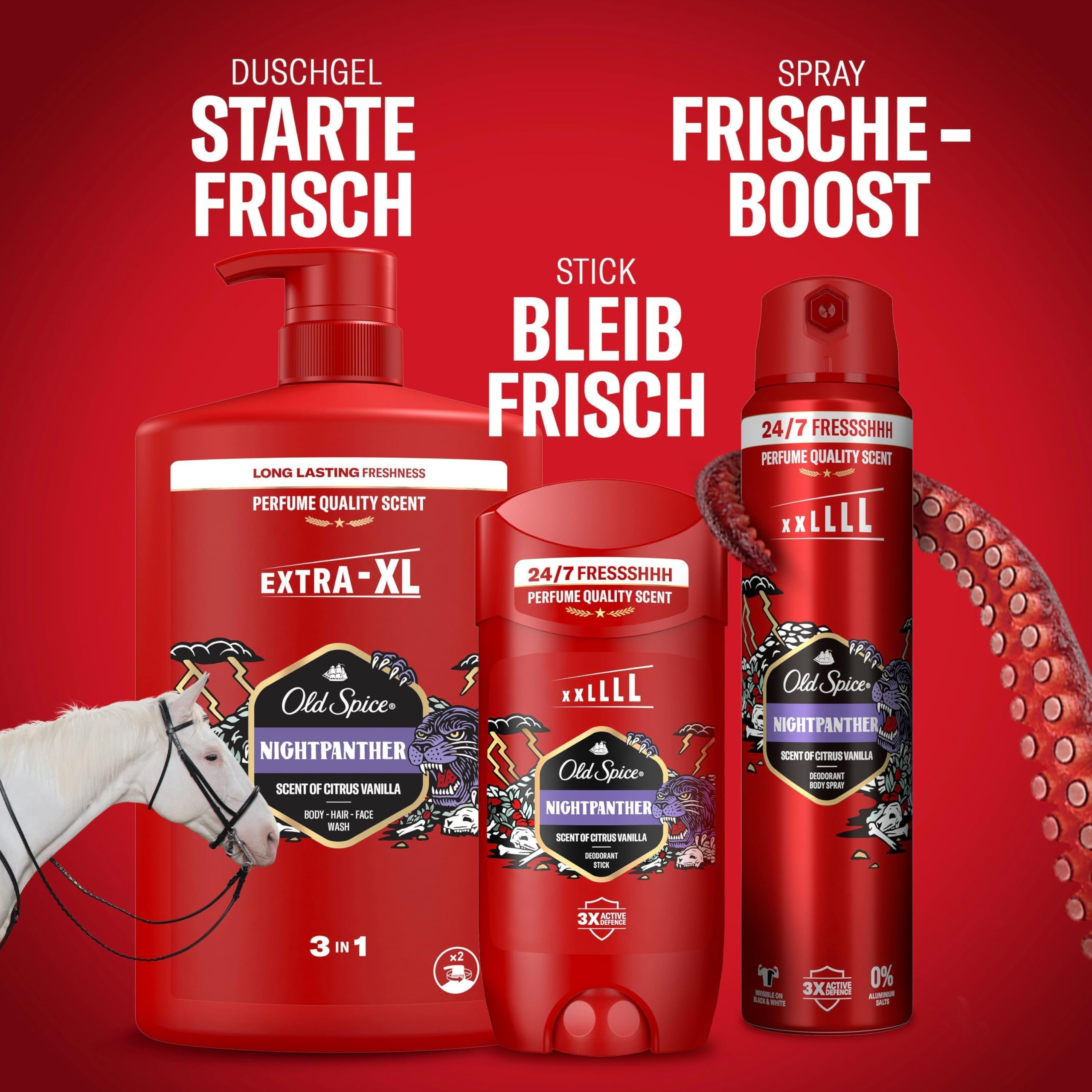 Old Spice Night Panther Deostick für Männer 3x85 ml, 24/7 Frisch bei täglicher Anwendung, lang anhaltender Duft in Parfumqualität, Schutz vor Gerüchen, 0% Aluminiumsalze, unsichtbar auf Schwarz & Weiß 8