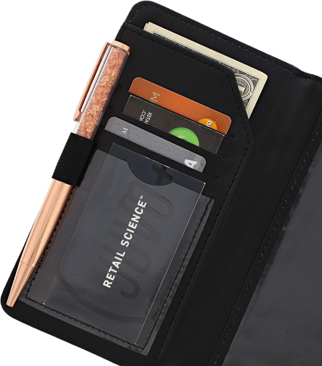 Juvale RFID Blocking Checkbook Cover Printed Cactus Succulent Wallet - 6.9 x 3.75 inches