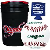 Diamond DOL-1 USSSA Leather Baseballs 30-Ball Bucket + Can Sleeve