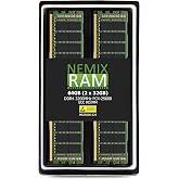 NEMIX RAM 64GB (2X32GB) DDR4 3200MHZ PC4-25600 2Rx4 1.2V CL22 288-PIN ECC RDIMM Registered Server Memory KIT Compatible with Dell PowerEdge R7525 Rack Server