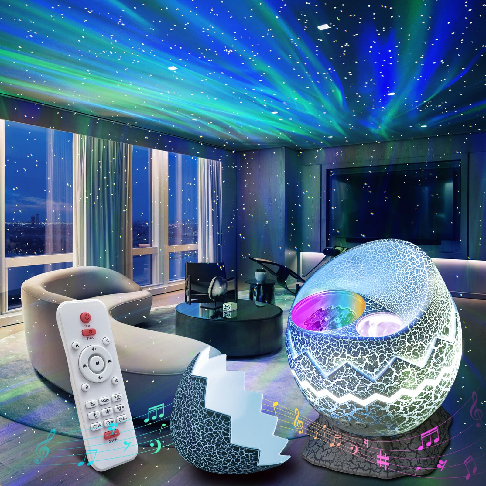 Photo 1 of Rossetta Star Projector, Galaxy Projector LED Lights for Bedroom, Remote Control & White Noise, Night Light for Kids Room, Adults Home Theater, Party, Room Decor, Gift for Christmas, Birthday