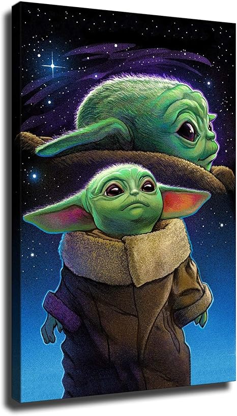 Amazon.com: Star Wars Baby Yoda Poster Home Decor Canvas Wall Art HD