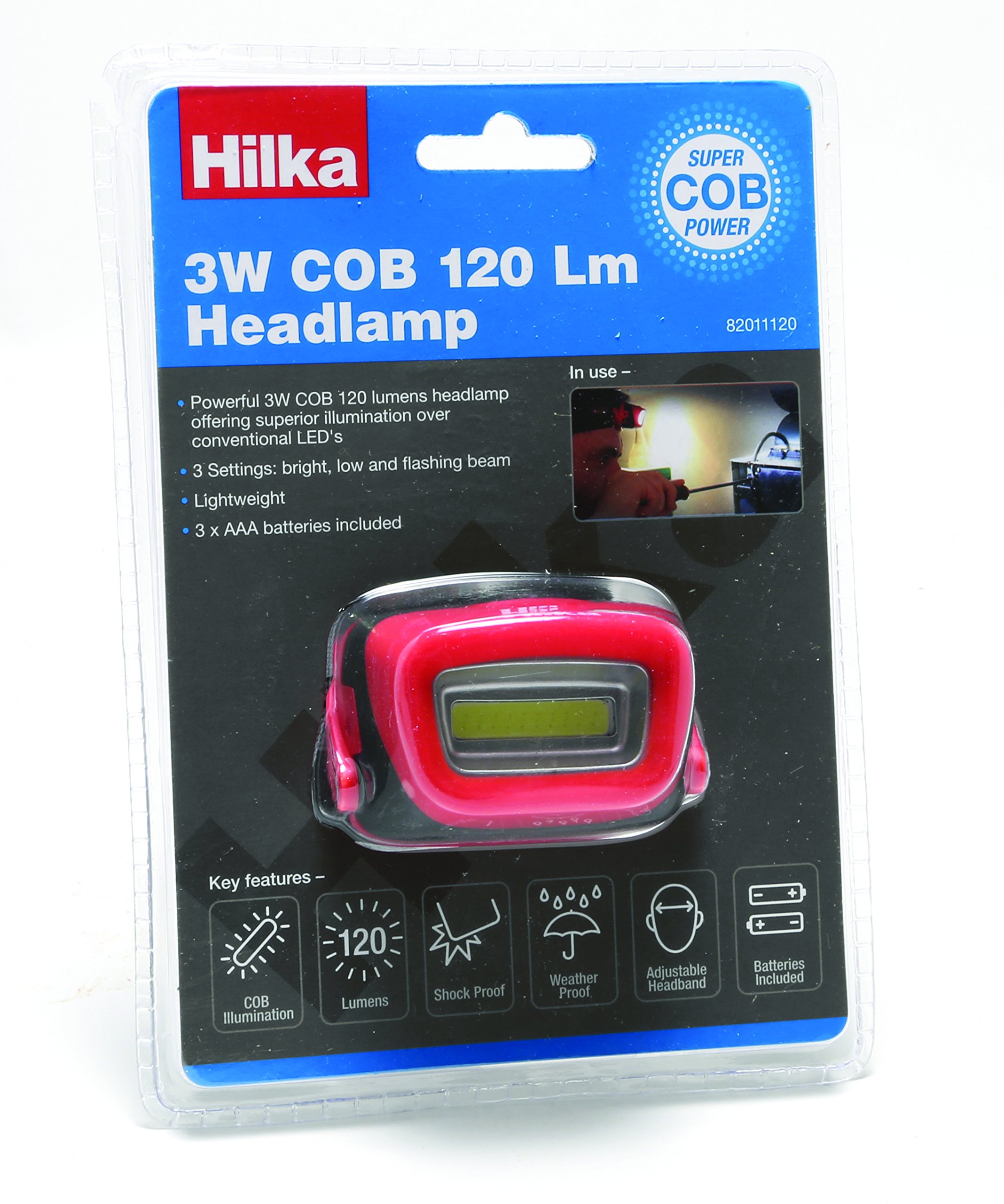 Hilka 82011120 3W COB 120 Lumens Headlamp