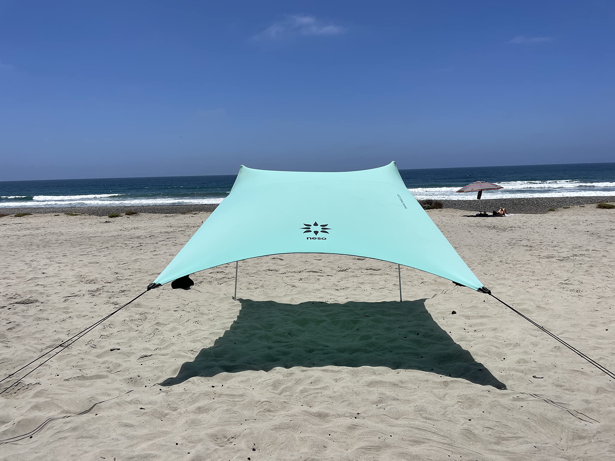 Neso Beach Tent with Sand Anchor, Portable Canopy, 7' x 7', Patented Reinforced Corners (Seafoam)