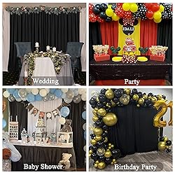 6 Panels Black Backdrop Curtain for Parties Black
