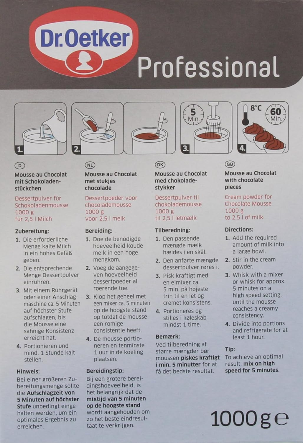 Amazon Com Dr Oetker Mousse Au Chocolat 1kg Grocery Gourmet