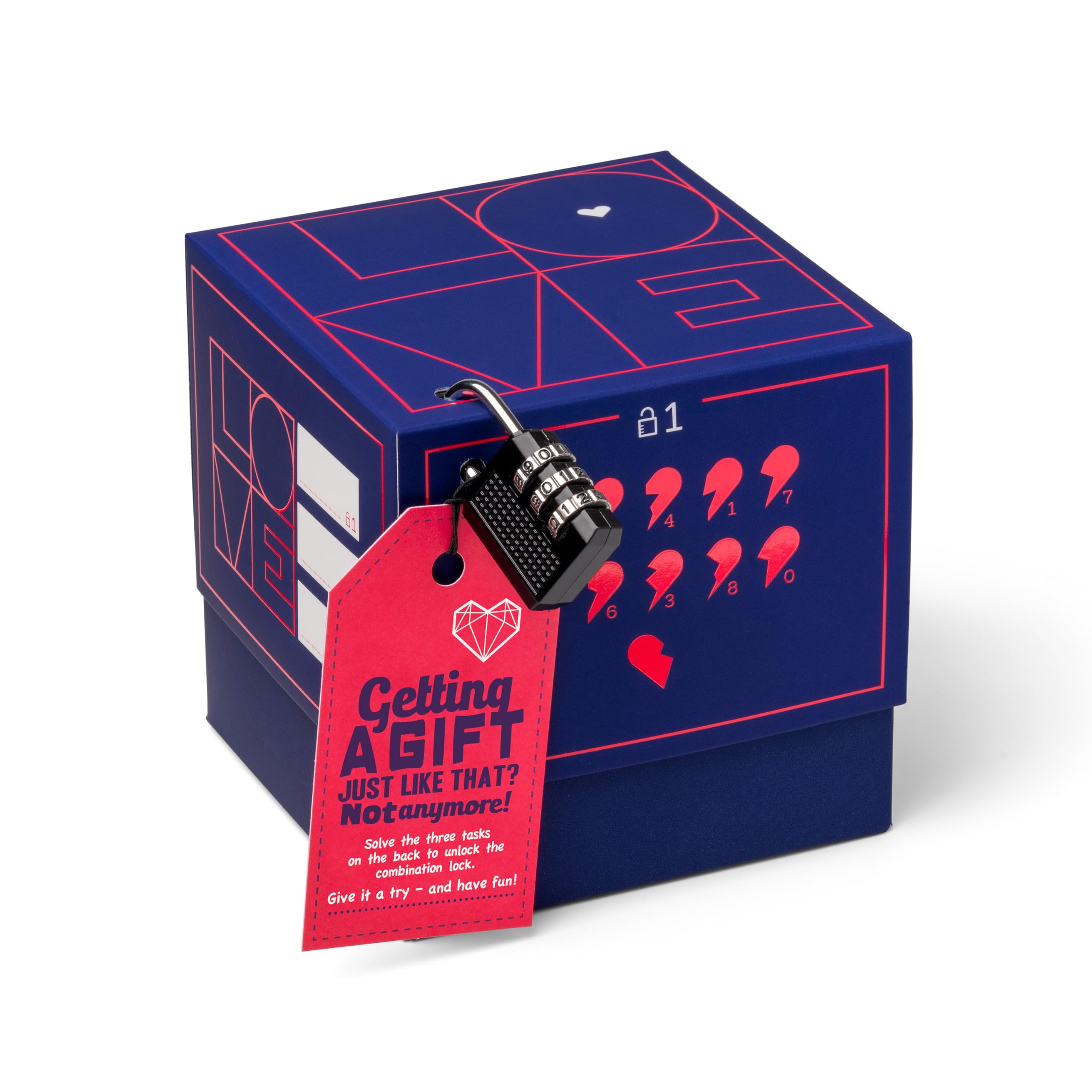 SURPRISA Velvet Puzzle Gift Box – Romantic Money Gift Packaging with Heart Riddle – Ideal for Valentine’s Day, Anniversary or Wedding – For Him & Her – Size S (12 cm)