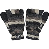 KayJayStyles Hand Knit 100% Wool Convertible Finger less Mittens Glove Nepal