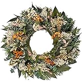 ANDALUCA 20 in Preserved Eucalyptus & Dried Flowers Natural Wreath (Floral Blooms)
