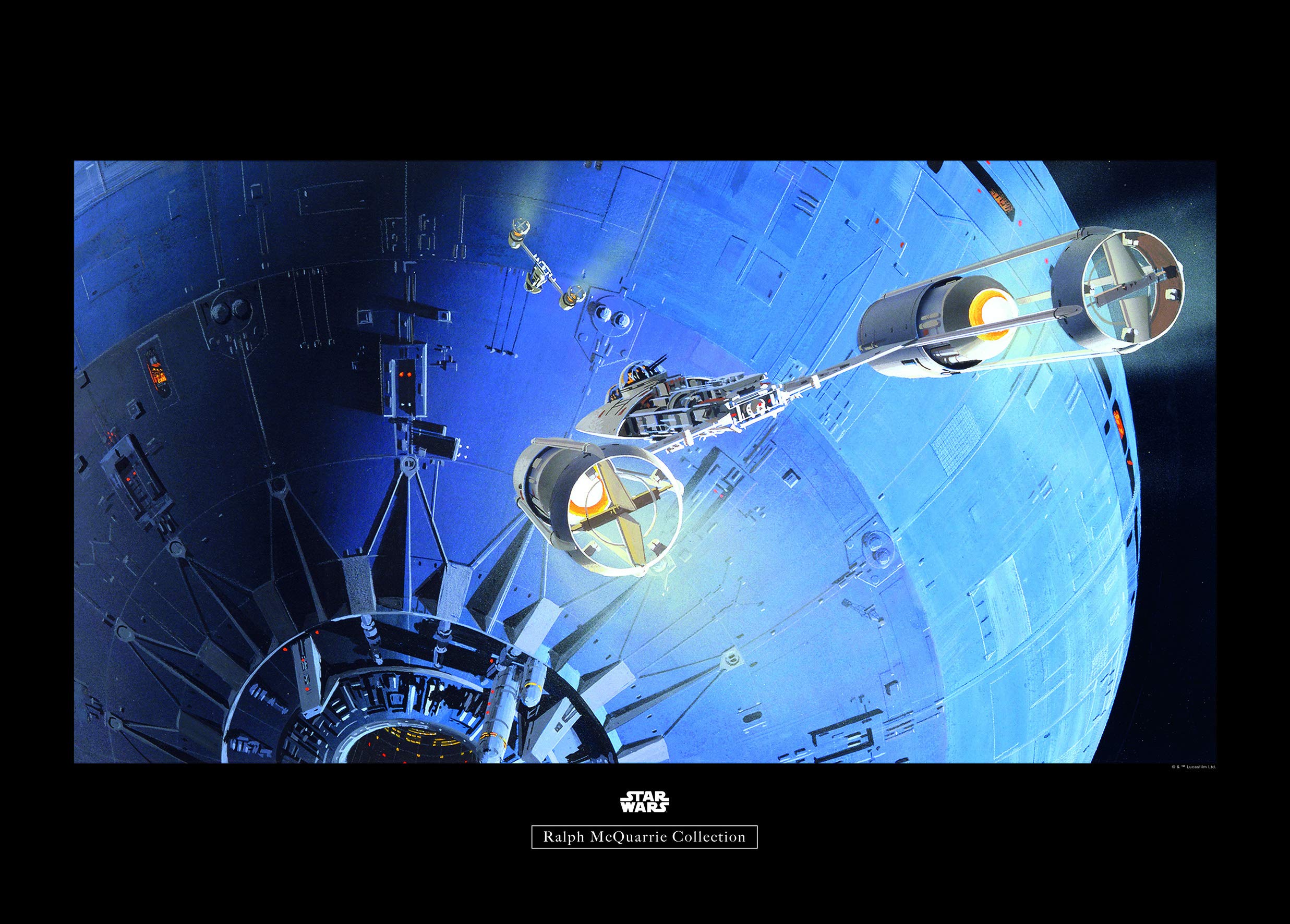 Komar Wall Picture Star Wars Classic RMQ Death Star Attack Children's Room Decoration Art Print Without Frame WB130-70 x 50 cm Size 70 x 50 cm (Width x Height)