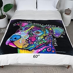Dawhud Direct Colorful Dog Fleece Blanket for