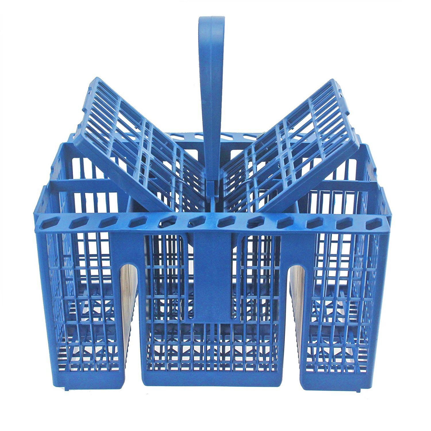 Spares2go Dishwasher Cutlery Basket Universal Cage for Hotpoint fits Indesit fits Whirlpool C00257140 (Detachable Handle, Blue)