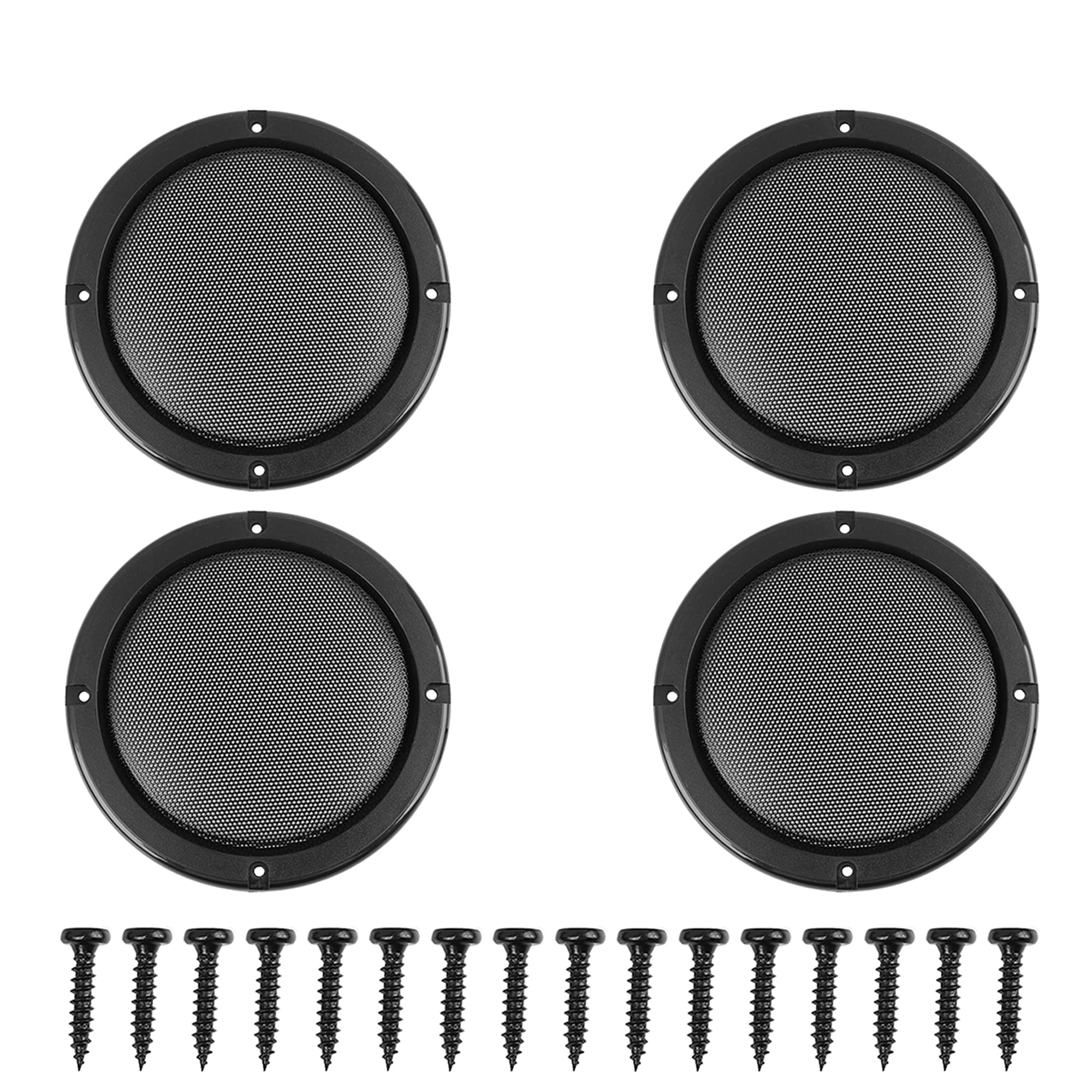 X AUTOHAUX 4pcs Grill Cover 5" Mesh Protector Car Speaker Cover Subwoofer Grill