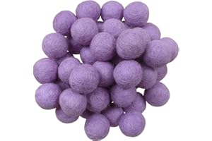 CARTSYOU Felt Wool Balls Beads Pom Pom Handmade for Craft Dream Catcher Baby Moile Pompom Home Decor Nursery Party Props (25mm Purple 30pcs)