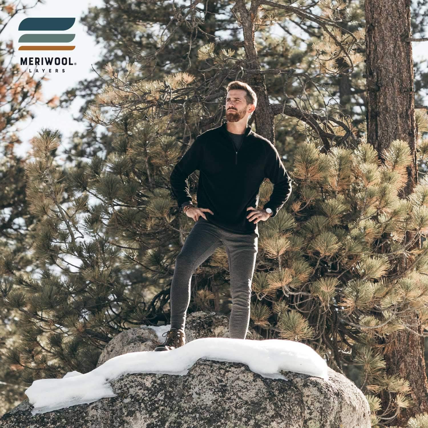 MERIWOOL Mens Base Layer 100% Merino Wool Heavyweight 400g Thermal Pants at  Men’s Clothing store