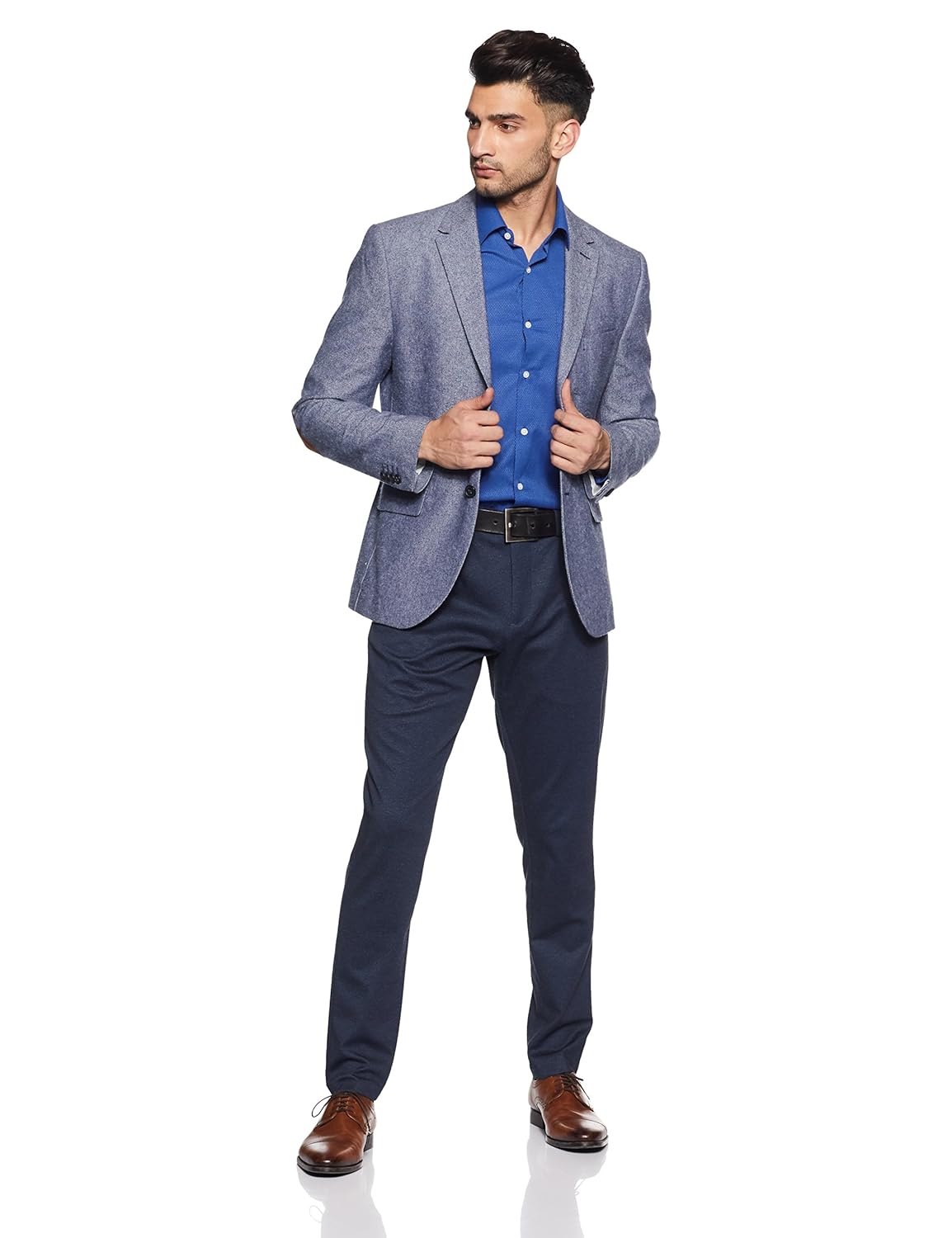 peter england men's plain slim fit formal shirt