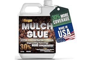 PetraMax Mega Mulch Glue for Landscaping - 32 Oz Weed Barrier Mulch Glue for Rocks, Pine Straw, Pebbles and More - Mess Free Landscaping Gravel Binder & Wood Chip Adhesive Solution, Dries Clear