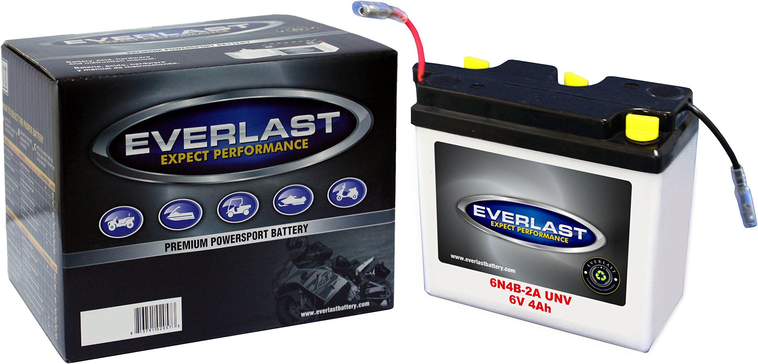 EverLast 6N4B-2A UNV 6V Conventional Battery with Acid Pack