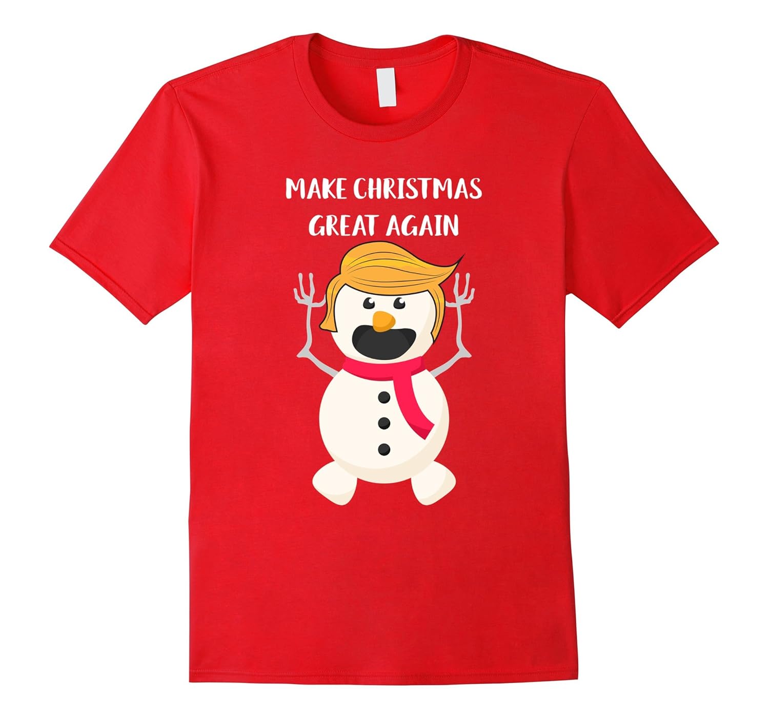 Make Christmas Great again T-shirt TRUMP with snowman body-ANZ