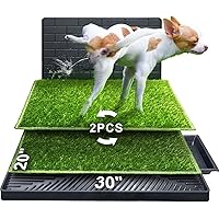 Hompet Dog Potty for Indoor or Porch, 2 Pcs Artificial Grass Training Pads with Pee Baffle, Reusable , Alternative to Puppy P