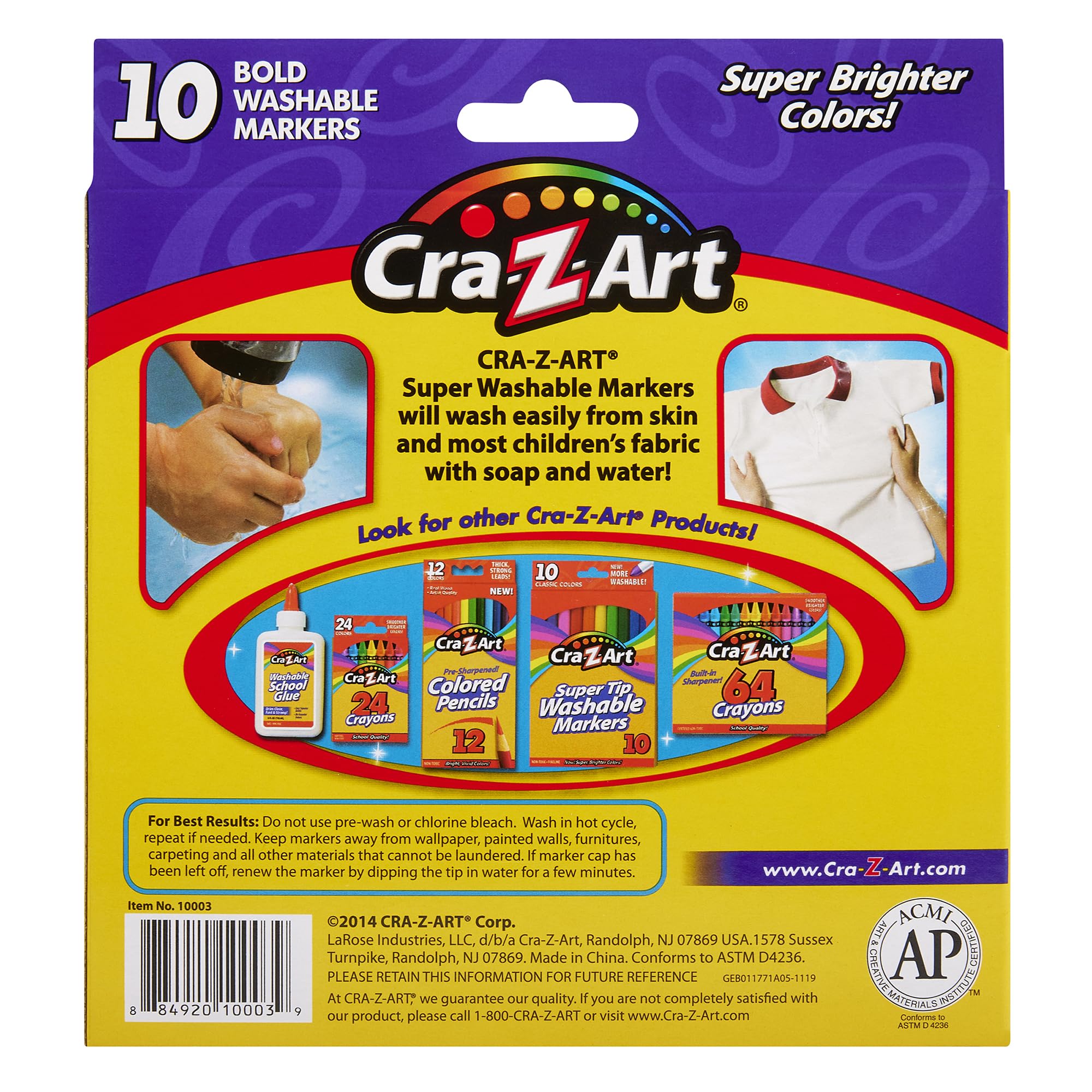 Cra-Z-Art Bold Washable Markers, 10 Count
