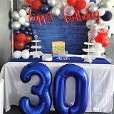 Lingqiang 40 in Navy Blue Number 7 Foil Balloon Self Inflating view 5