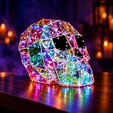 Prism Rainbow Colors Horror Skull, Prism Skull LED Lights, Fun Colored Glowing Lights Halloween Interior Decorations