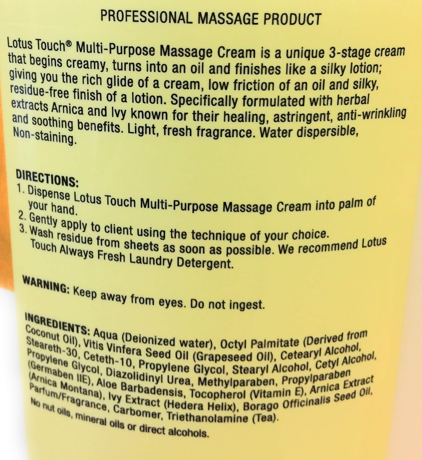 Multi Purpose Massage Cream By Lotus Touch 100 Pure Ingredients Rejuvenating Hydrating