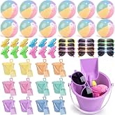 Lunmon 60 Pcs Beach Pool Party Favors Bulk for Kids | Pastel Inflatable Balls, Sand Bucket, Shovels, Sunglasses, Water Gun for Boys Girls Toddlers, Summer Birthday Party Supplies