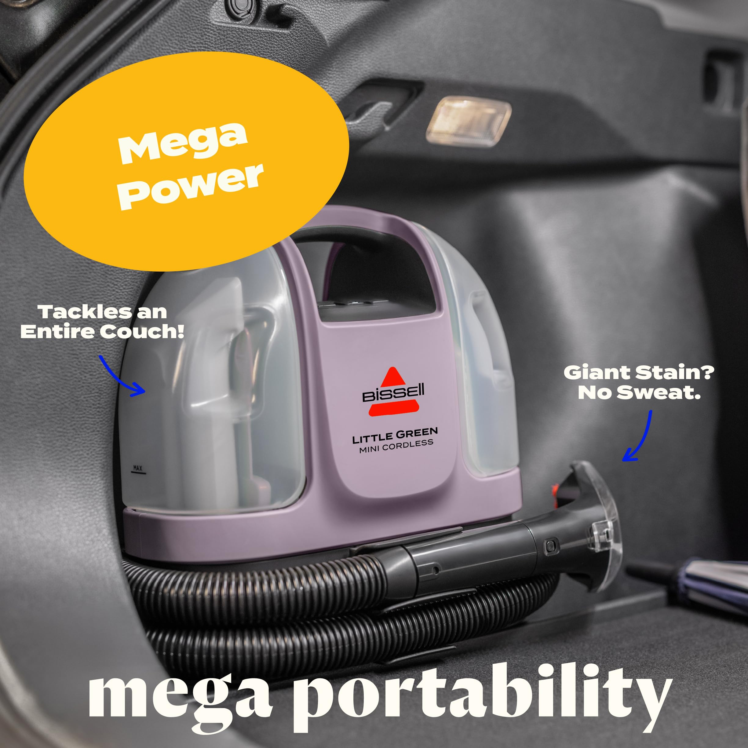 BISSELL Little Green Mini Cordless Portable Carpet and Upholstery Deep Cleaner, Car/Auto Detailer, with HydroRinse Self-Cleaning Tool and 4