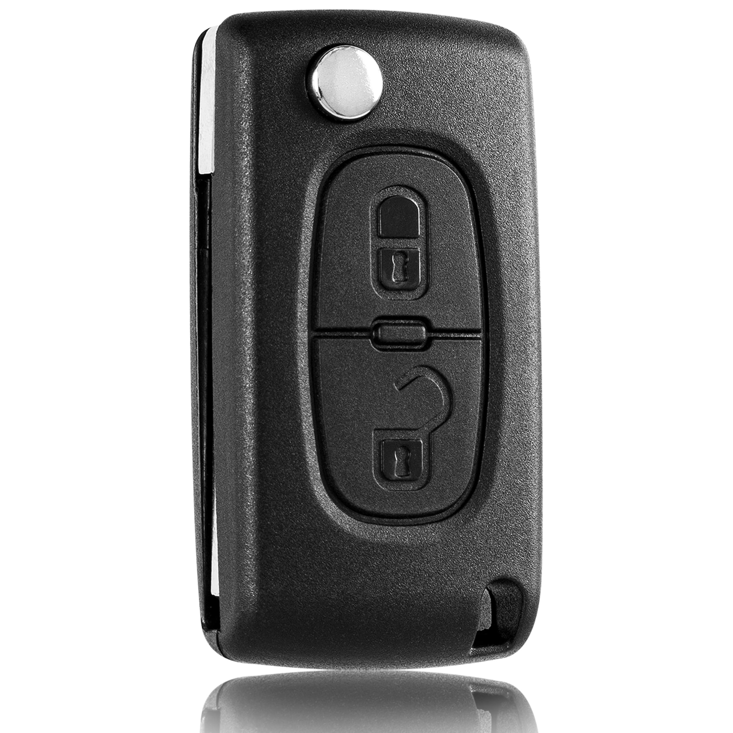 FINTERRY Remote Control Pilot Fob Car Key Shell Case Flip Folding Cover Replacement for Peugeot and Citroen compatible with 207 308 407 607 807 C2 C3 C4 C5 C6 C8 DS3 DS4 - 2 Buttons